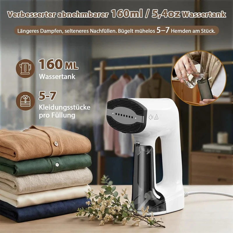 Anbull 2-in-1 Steamer Dampfglätter mit Saugfunktion, 5000 Pa Saugleistung