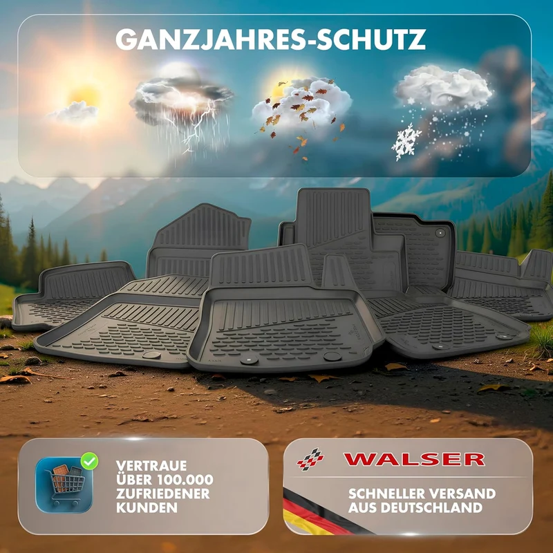 Walser XTR Kofferraumwanne für Hyundai Bayon (BC3) 05/2021-Heute, 100% passgenaue Antirutschmatte Au
