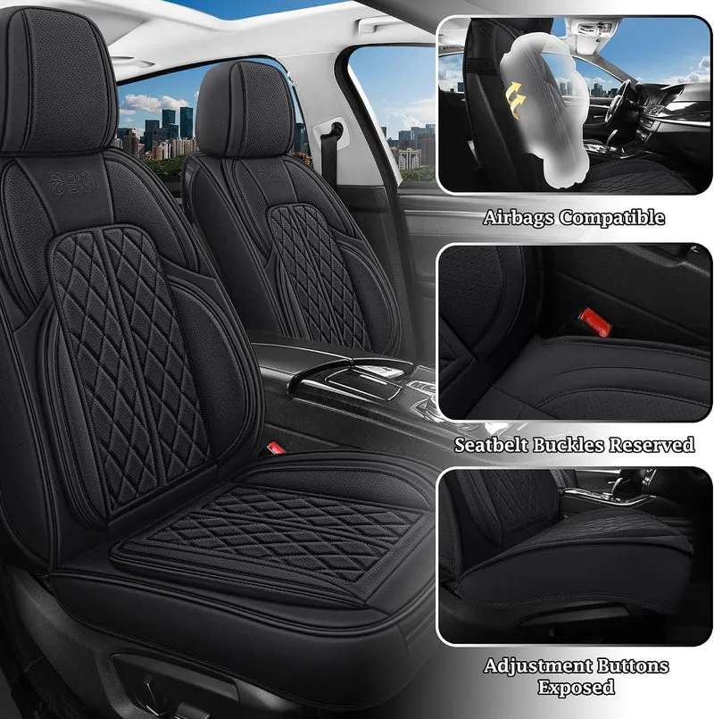 Leder Autositzbezüge, Autositzbezüge Komplettset, Universelle Sitzbezügesets für PKWs, SUVs und Limo