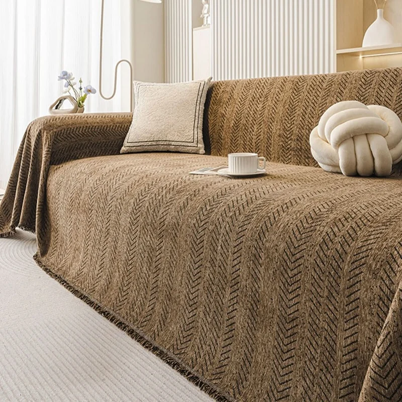 TexturaHome – Kratzfester & Waschbarer Chenille Sofabezug für Stilvolle Wohnräume