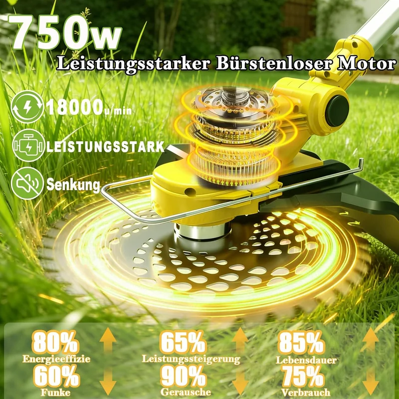 Rasentrimmer mit Akku,Akku Rasentrimmer für Makita Akkus, | 4-in-1 Freischneider Akku mit 2X4.0Ah Ak