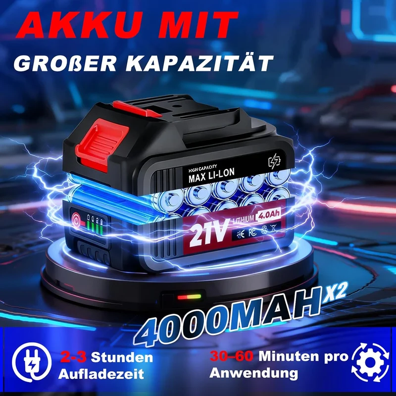 Rasentrimmer mit Akku,Akku Rasentrimmer für Makita Akkus, | 4-in-1 Freischneider Akku mit 2X4.0Ah Ak