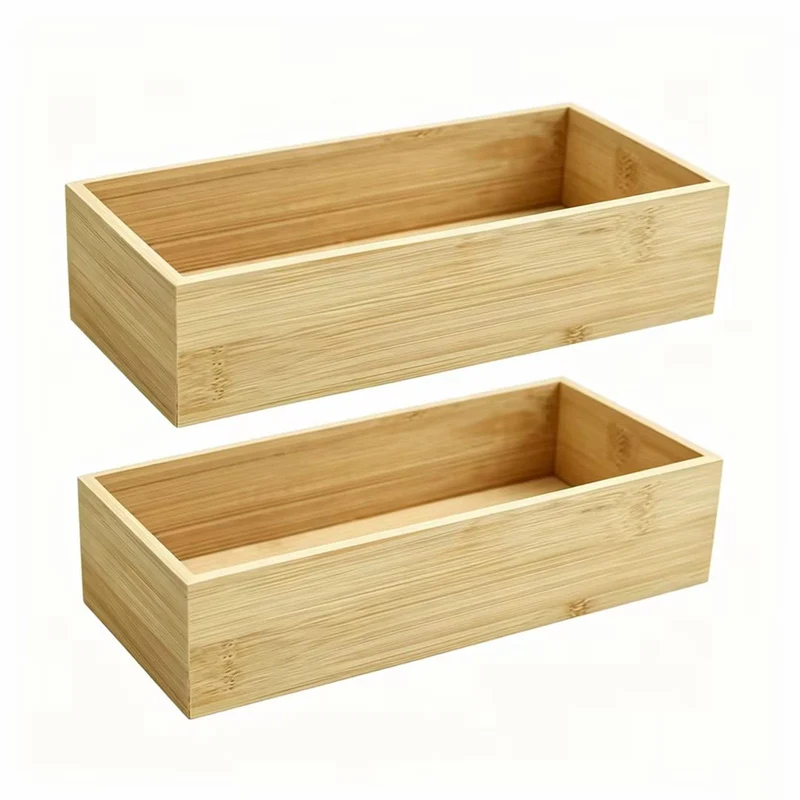 2 Stück Aufbewahrung Ordnungsbox Holz Ordnungsbox Holzboxen | Aufbewahrungsbox Holz Organizer Schubl
