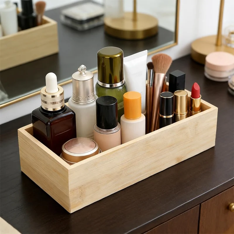 2 Stück Aufbewahrung Ordnungsbox Holz Ordnungsbox Holzboxen | Aufbewahrungsbox Holz Organizer Schubl