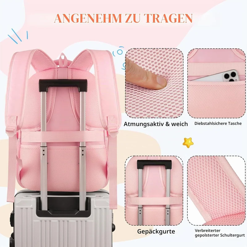 kadilong 17,3 Zoll Schulrucksack Mädchen Teenager Schultasche Frauen Schulranzen Uni Rucksack Damen