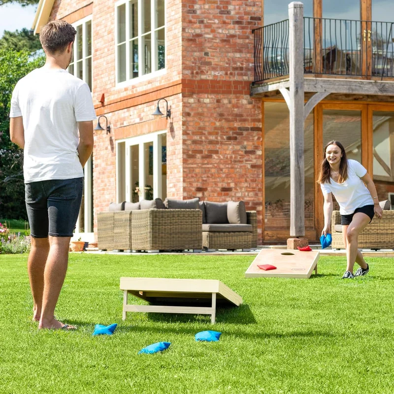 Harrier Cornhole Spiel | Outdoor Spiel - Cornhole Set mit Cornhole Bretter, Cornhole Säckchen + Trag