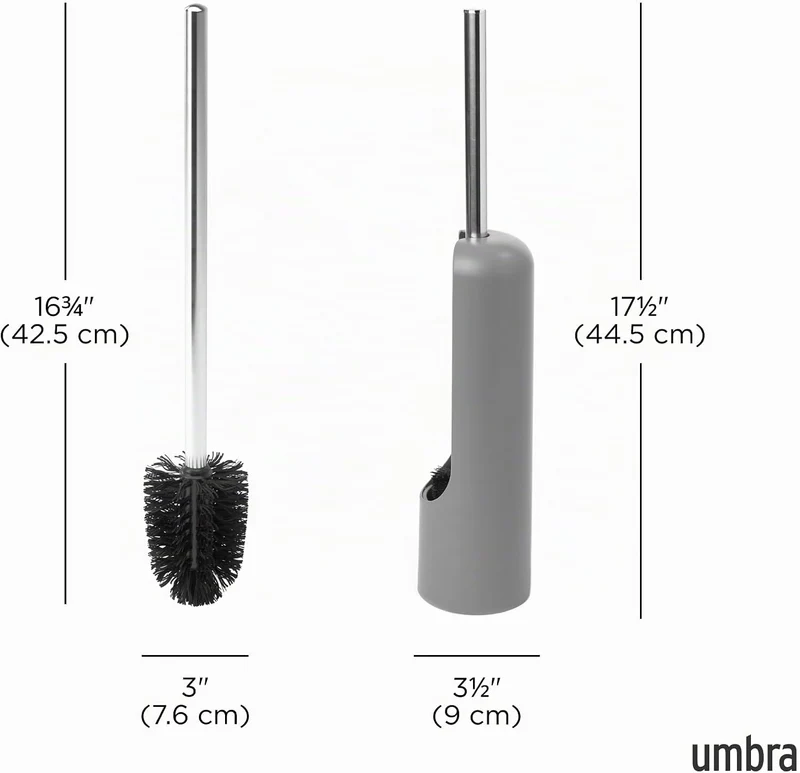 Umbra Touch WC-Bürste mit Halterung – Toilettenbürste mit verstecktem Behälter, langlebig, Schlichte