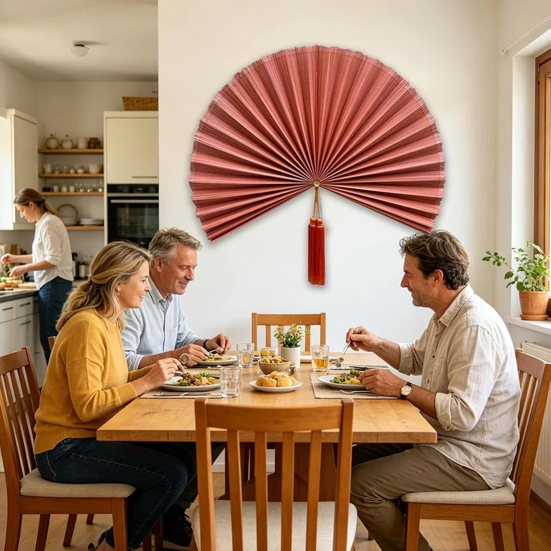 ChumDecor Fächer-Wanddekoration, japanische chinesische Wandfächer-Dekoration, Boho-Kopfteil zum Auf