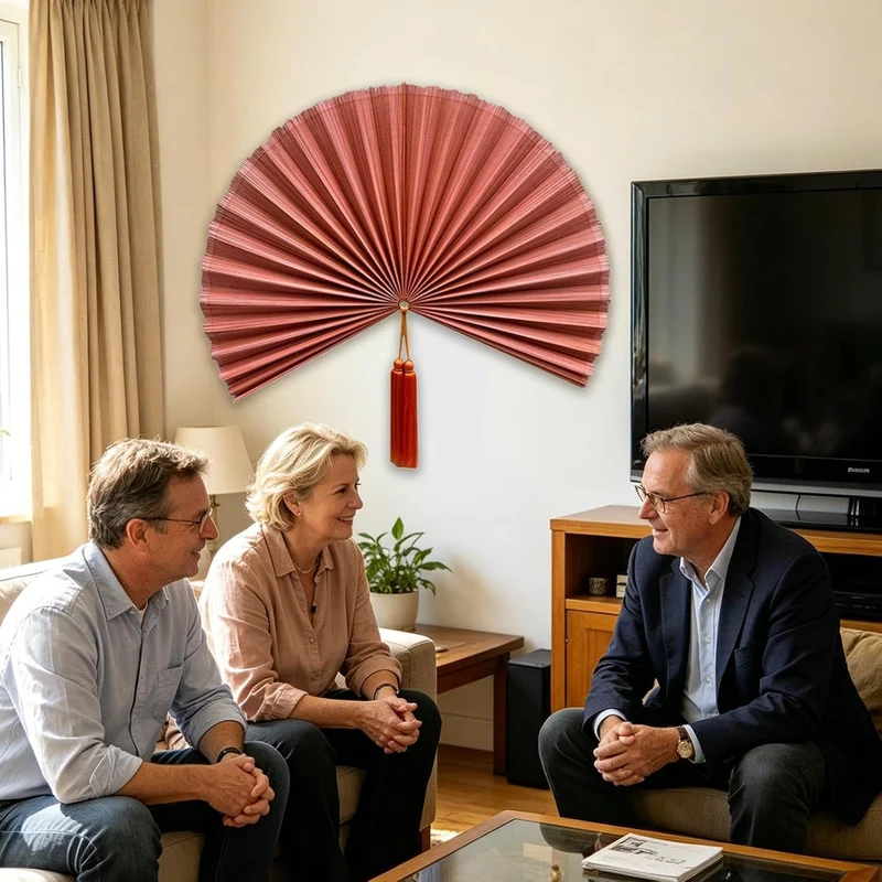 ChumDecor Fächer-Wanddekoration, japanische chinesische Wandfächer-Dekoration, Boho-Kopfteil zum Auf