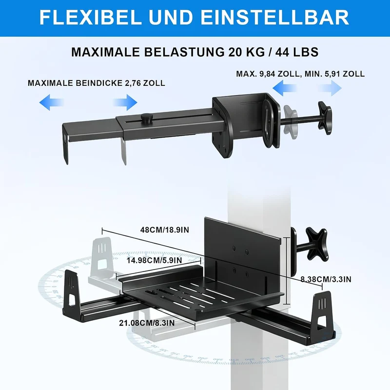 PC-Halterung unter dem Schreibtisch, Under Desk PC Mount