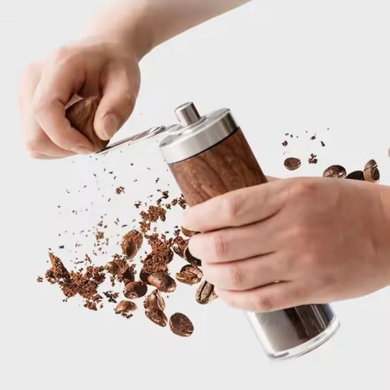 GrindMate – Tragbare Holz Kaffeemühle für Kaffee und Gewürze