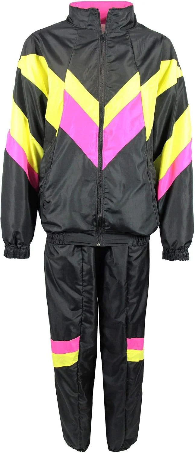 Foxxeo Premium 80er Jahre Kostüm für Herren Damen Trainingsanzug Assianzug Assi Gr. S – XXXXL 3XL Sc