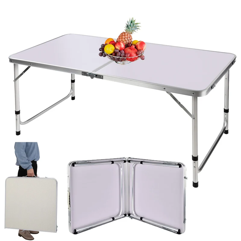 Klapptisch, 122 cm, für PC, Laptop, Büro, Arbeitszimmer, Outdoor, Picknick, Camping, Esstisch, Gamin