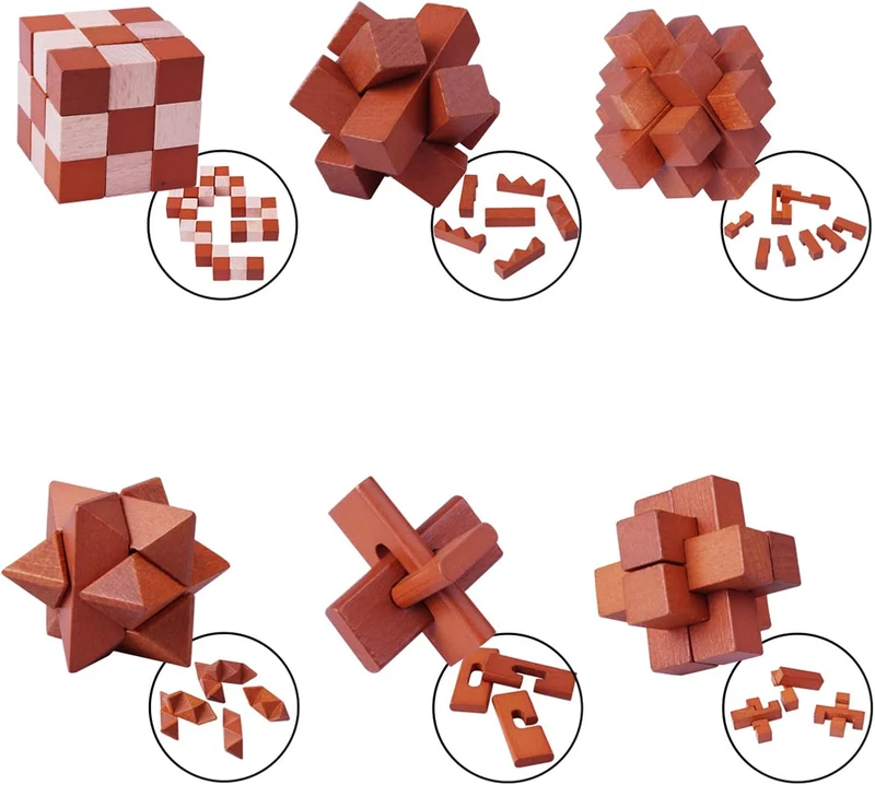 Knobelspiele Holz, 3D Knobelspiele für Erwachsene, Geschicklichkeitsspiele Erwachsene, Geduldsspiel