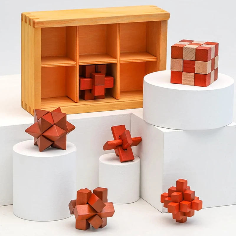 Knobelspiele Holz, 3D Knobelspiele für Erwachsene, Geschicklichkeitsspiele Erwachsene, Geduldsspiel