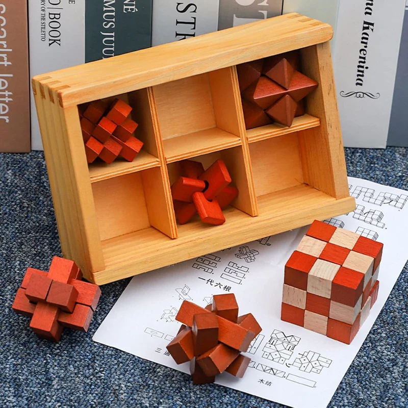 Knobelspiele Holz, 3D Knobelspiele für Erwachsene, Geschicklichkeitsspiele Erwachsene, Geduldsspiel