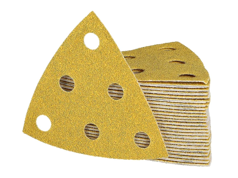 Mirka Gold Schleifdreieck Universal-Schleifpapier 93x93x93mm / 6-Loch/Korn P60, 50 Stk/Zum Schleifen