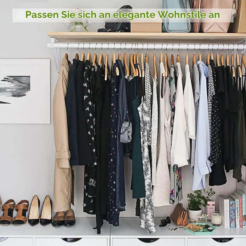 ASelected 4 Stück - 275MM Regalhalterung Weiss Schwerlast, Metallwinkel 90 Grad Wandwinkel Haken, Tr