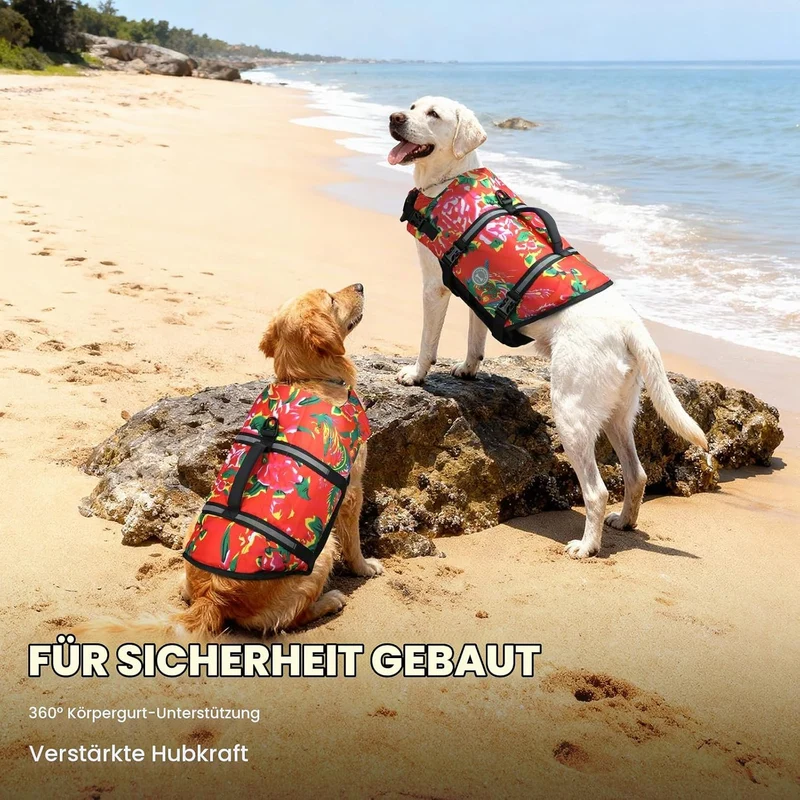 VIVAGLORY Rip Stop Schwimmweste Hund, Hundeschwimmweste, Schwimmhilfe & Auftrieb, Rettungsweste Hund