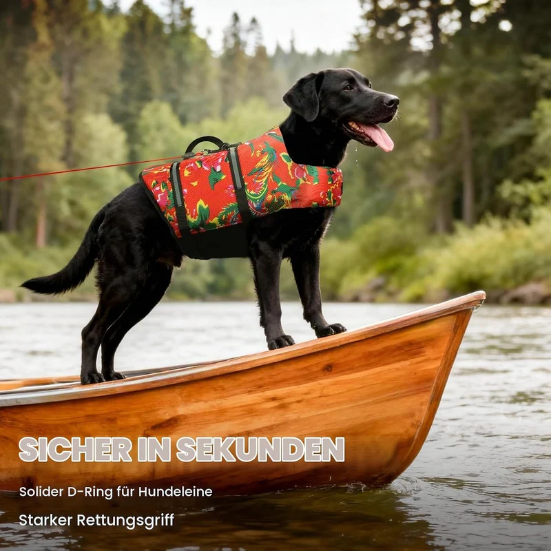 VIVAGLORY Rip Stop Schwimmweste Hund, Hundeschwimmweste, Schwimmhilfe & Auftrieb, Rettungsweste Hund