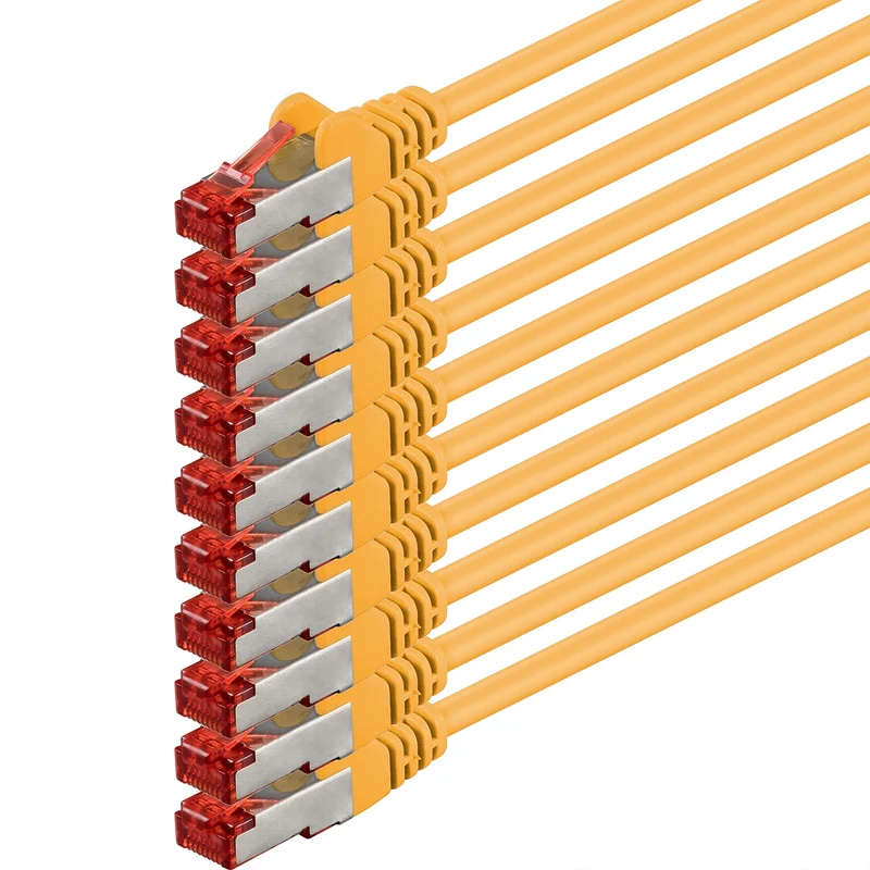 1aTTack.de 10x 5m Cat6 Cat.6 Ethernet-Kabel Cat 6 Netzwerk-Kabel Patch-Kabel RJ45 SFTP - Gelb 5,0 Me