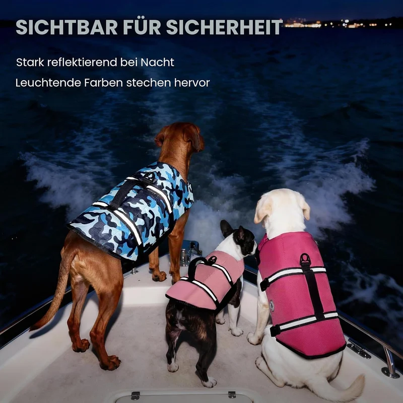 VIVAGLORY Rip Stop Schwimmweste Hund, Hundeschwimmweste, Schwimmhilfe & Auftrieb, Rettungsweste Hund
