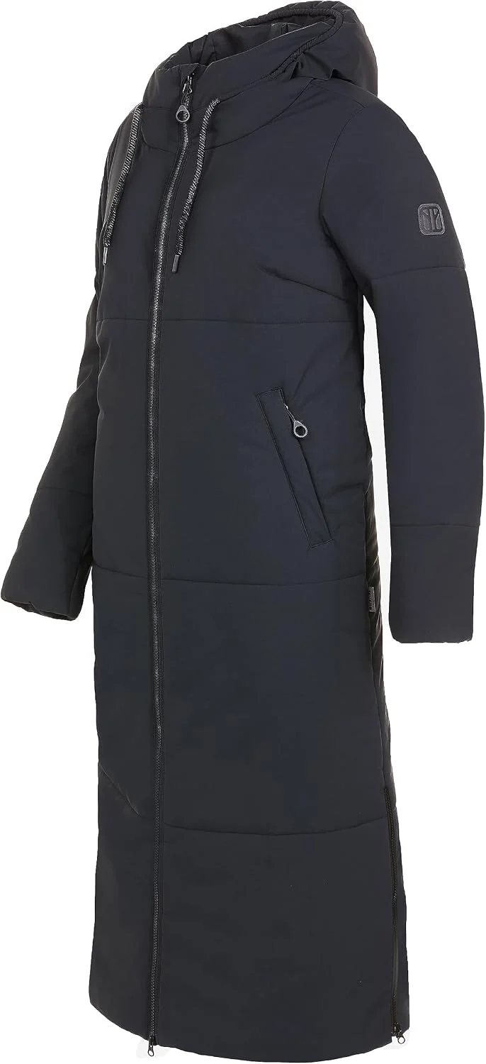 ELKLINE Damen Wintermantel Beautiful | warmer Steppmantel wattiert lang mit Seiten Reissverschluss |
