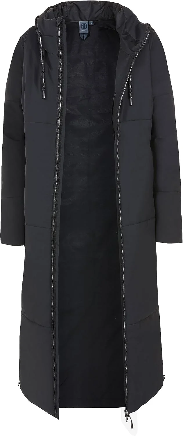 ELKLINE Damen Wintermantel Beautiful | warmer Steppmantel wattiert lang mit Seiten Reissverschluss |