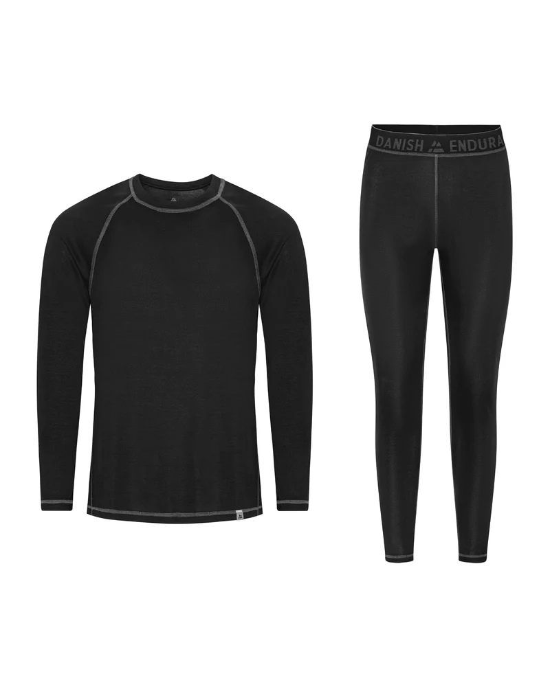 DANISH ENDURANCE Unisex Thermounterwäsche, Funktionsunterwäsche Set, 100% Recycelte Materialien, Ski