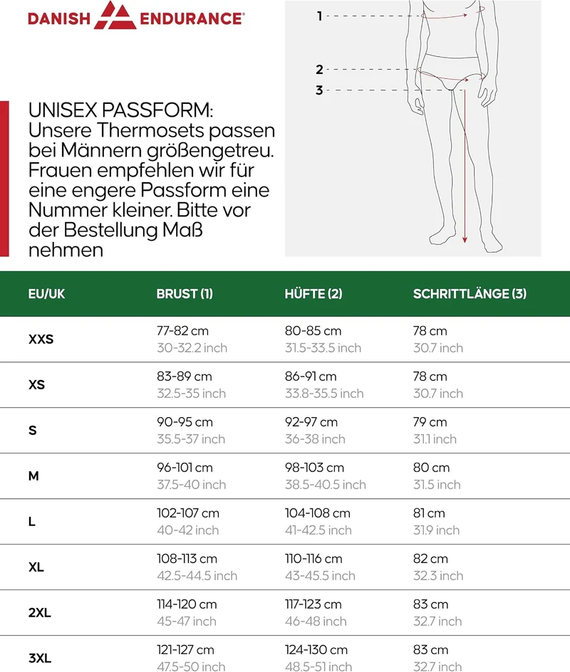 DANISH ENDURANCE Unisex Thermounterwäsche, Funktionsunterwäsche Set, 100% Recycelte Materialien, Ski