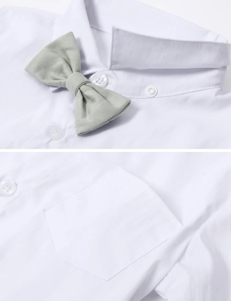 mintgreen Baby Junge Anzüge 2PCS Ostern Outfit Gentleman Hemd Hosen Satz mit Fliege Hosenträger 3-18