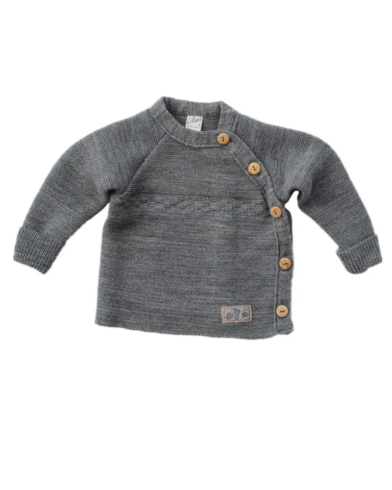 Lilano, Merino Wickel-Pullover, 100% Wolle (kbT) 62-68 Grau, 62-68 Grau
