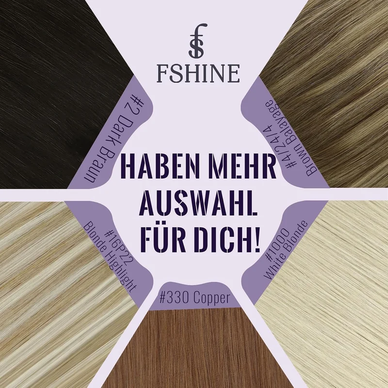 Fshine Echthaar Extensions Clip 35cm 120g Aschblondes Highlight mit Bleichblond Clip in Extensions E