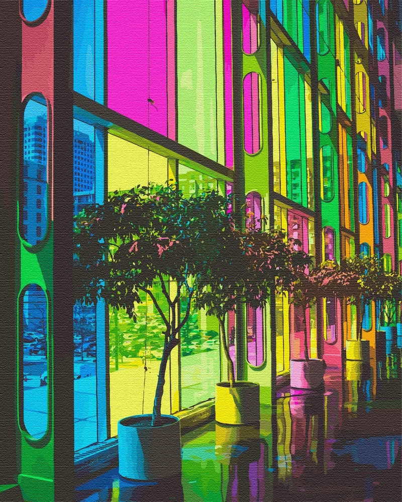 Artnapi Malen nach Zahlen Erwachsene mit Rahmen | DIY Handgemalt | Regenbogenreflexion der Stadt| Ki