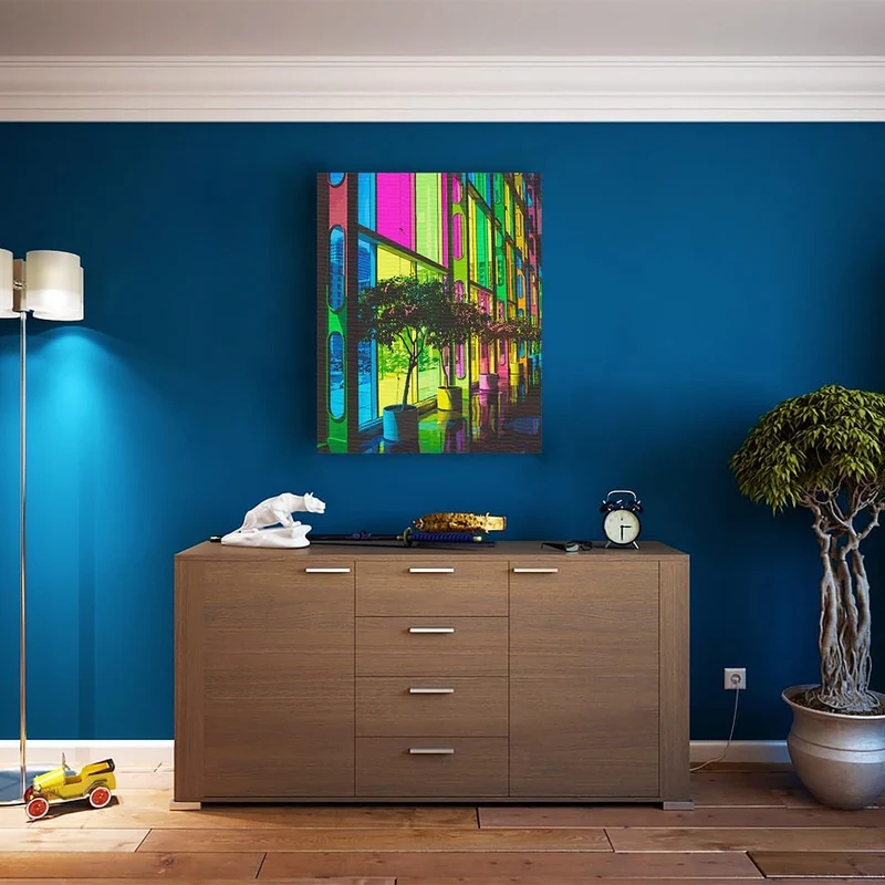 Artnapi Malen nach Zahlen Erwachsene mit Rahmen | DIY Handgemalt | Regenbogenreflexion der Stadt| Ki