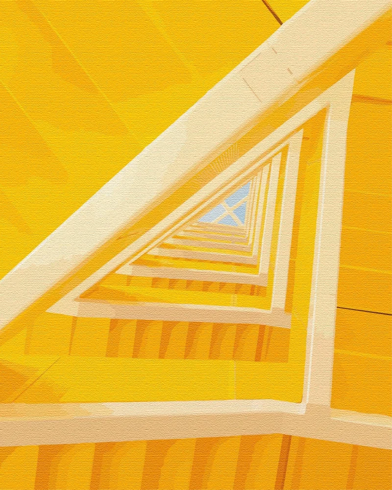 Artnapi Malen nach Zahlen Erwachsene mit Rahmen | DIY Handgemalt | Gelbe Treppe zur Unendlichkeit| K