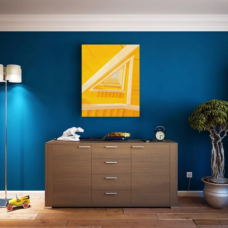 Artnapi Malen nach Zahlen Erwachsene mit Rahmen | DIY Handgemalt | Gelbe Treppe zur Unendlichkeit| K