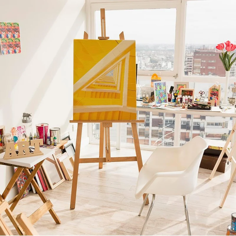 Artnapi Malen nach Zahlen Erwachsene mit Rahmen | DIY Handgemalt | Gelbe Treppe zur Unendlichkeit| K