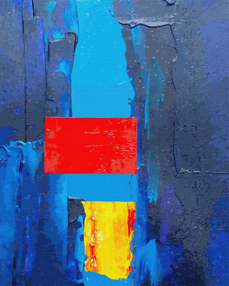 Artnapi Malen nach Zahlen Erwachsene mit Rahmen | DIY Handgemalt | Rote und gelbe Akzente| Kit für A