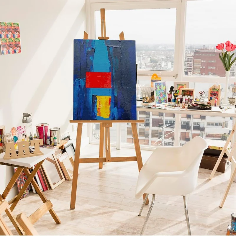 Artnapi Malen nach Zahlen Erwachsene mit Rahmen | DIY Handgemalt | Rote und gelbe Akzente| Kit für A