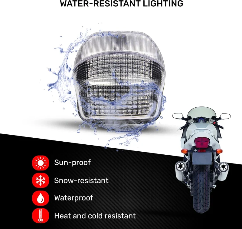 avdb-moto LED-Bremslicht mit integriertem Blinker kompatibel mit Honda CBR 1100 XX 1999/2006 (Getönt