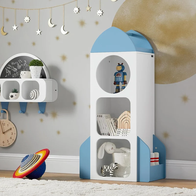 SoBuy KMB87-W Kinderregal Bücherregal Kinderzimmer Regal Aufbewahrungsregal für Kinder Kinderzimmer