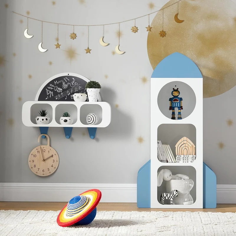 SoBuy KMB87-W Kinderregal Bücherregal Kinderzimmer Regal Aufbewahrungsregal für Kinder Kinderzimmer