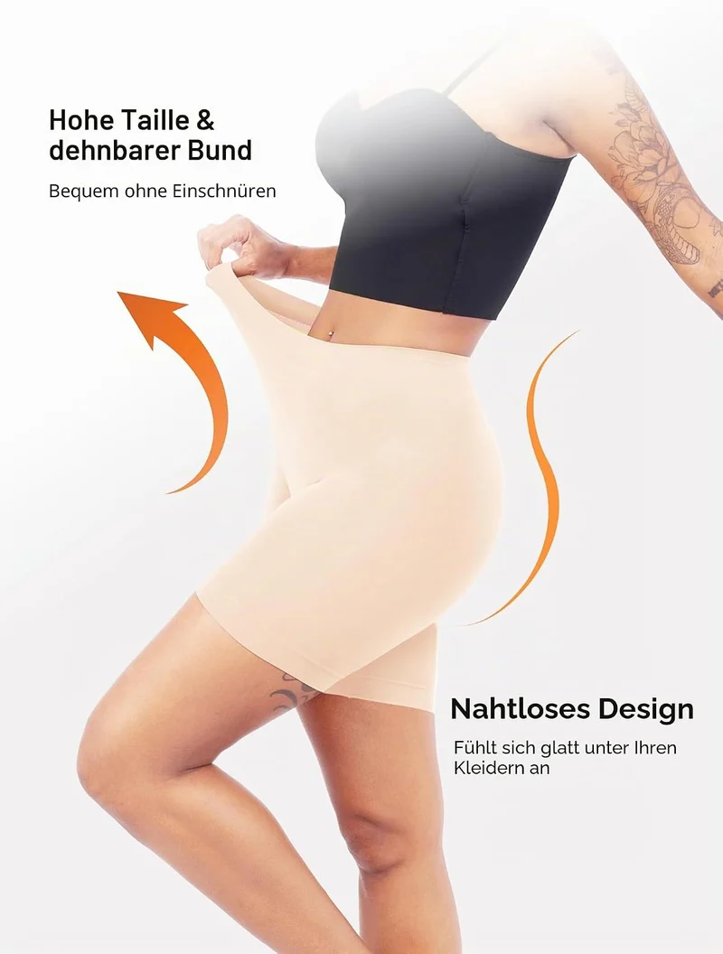 TIICHOO Radlerhose Damen Kurze Unter Kleid Anti Scheuer Sommer Leggings Kurz 4er Pack, 1schwarz/1wei