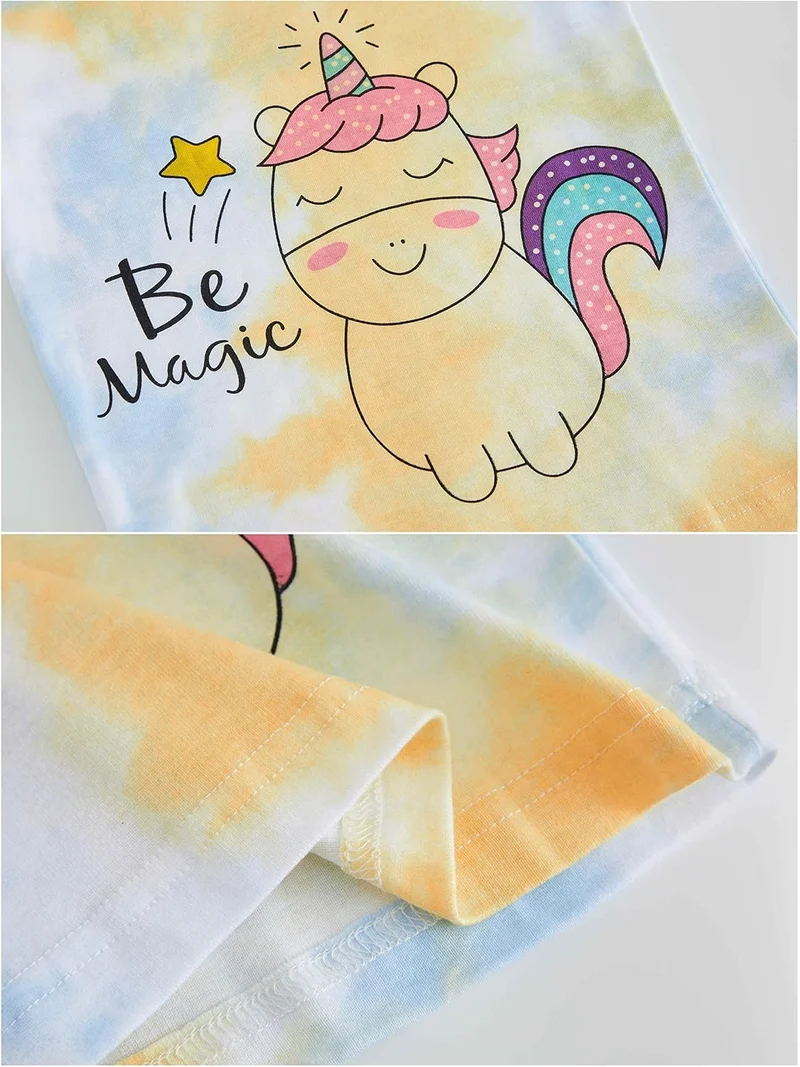 Mädchen Pyjamas 100% Baumwolle Schlafanzug für Kinder Schlafkleidung Langarm 4 Stück Set 1-12 Jahre,