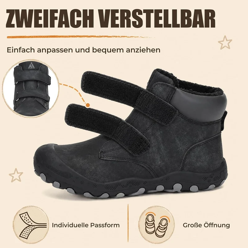 Mishansha Kinder Winterschuhe Warm Gefüttert Winterstiefel Jungen Mädchen Schneestiefel Outdoor Ruts