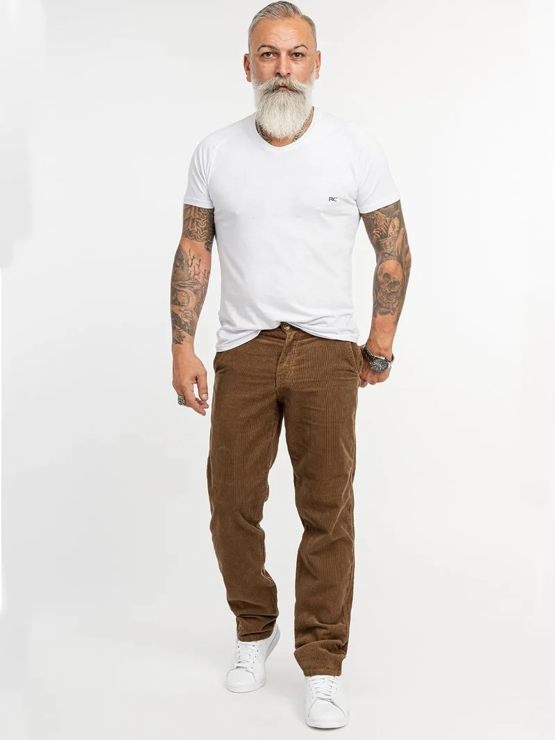 Rock Creek Herren Cord Hose Regular Fit Chino Hose RC-2156 31W / 32L Dunkelbeige, 31W / 32L Dunkelbe