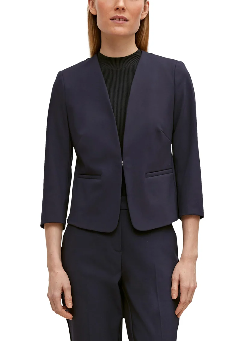 comma Blazer mit kurzem Schnitt, 5976 Blau