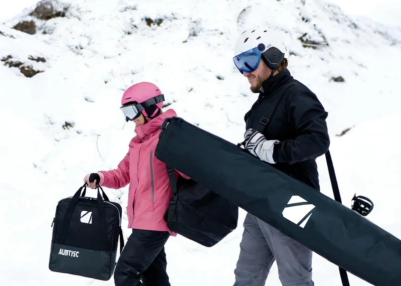 AUMTISC Skitasche und Skischuhtasche Combo - Skitaschen für Flugreisen - gepolsterte Schneeskitasche