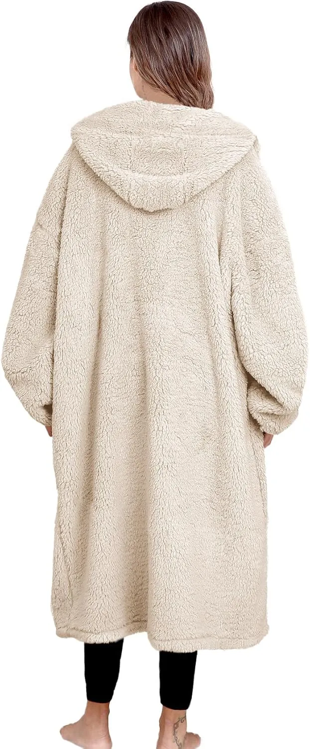 ililmmoe Plüsch Hoodie Decke für Frauen und Männer,Super warme und gemütliche grosse tragbare Decke